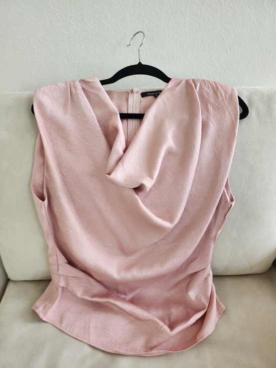 Strut & Bolt Tops - Sleeveless Draped Pink Cowl-Neck Top by Seven Dials
